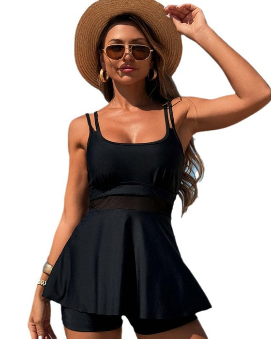 Tankini Sexy Tynt Mesh Patchwork