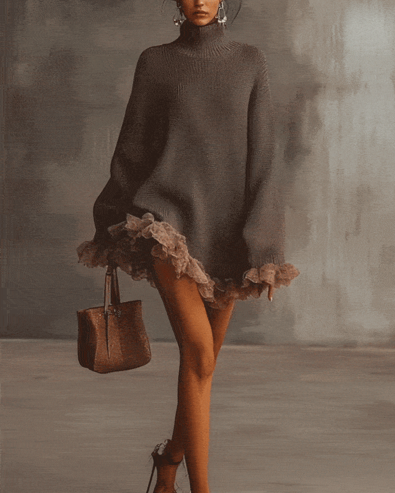 Set Med Elegant Stil, Genser Lag Og Camisole Kjole