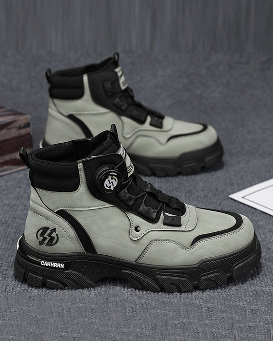 Sko Menns Utendørs Dreie Spenne Arbeid 🔄👞 – Vanntette 💦, Slipresistente 🚶‍♂️, Komfortable , Pustende 🌬️