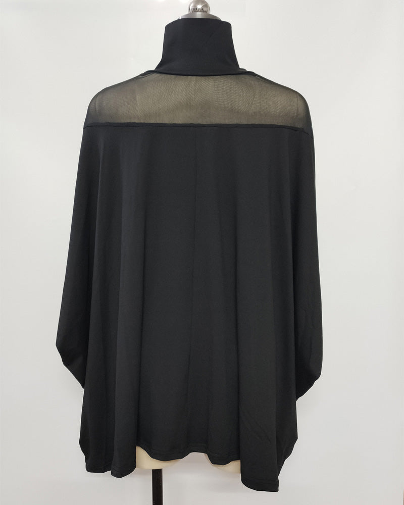 Bluse Gjennomsiktig Cold Shoulder Dolmanerme