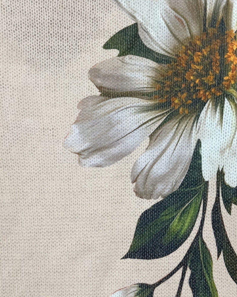 Pullover V-Hals Strikket Blomstret