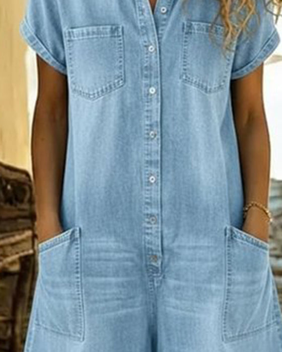 Kjeledress Denim Kort Erme