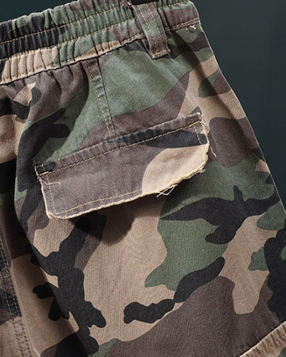 🔥 Herrer Shorts Cargo Kamuflasje Med Nagler