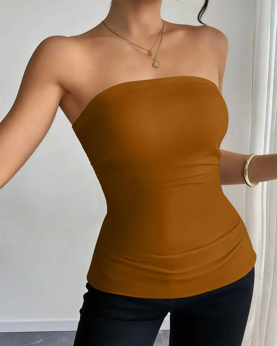 Tank Top Stroppeløs Solid Mote