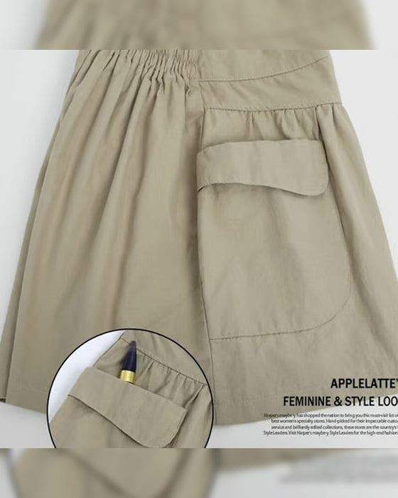 Shorts Løse Høy Midje Slankende