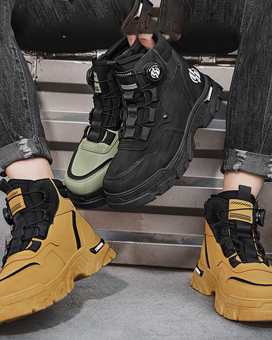 Sko Menns Utendørs Dreie Spenne Arbeid 🔄👞 – Vanntette 💦, Slipresistente 🚶‍♂️, Komfortable , Pustende 🌬️