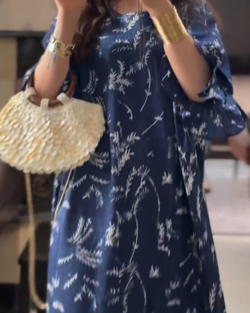 Kjole Enkel Trykt Lang