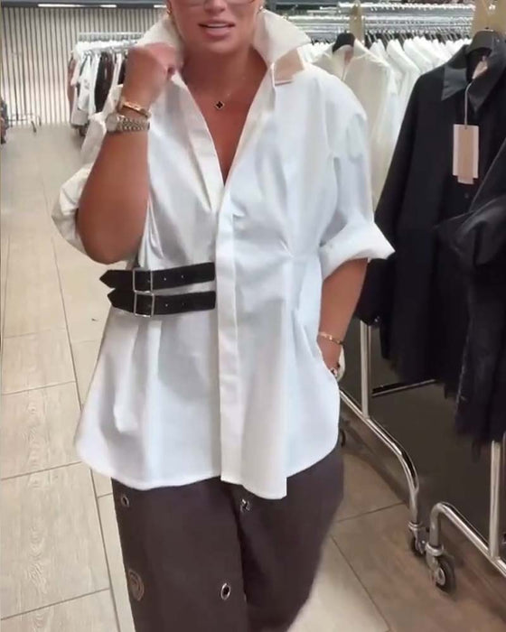 Skjorte Belte Spenne Design Revers