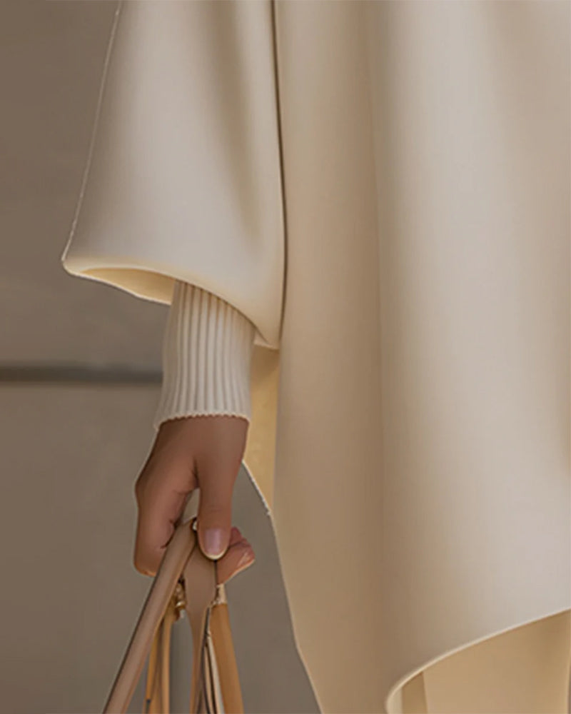 Half-zip Sweatshirt med Lanterneermer og Krage