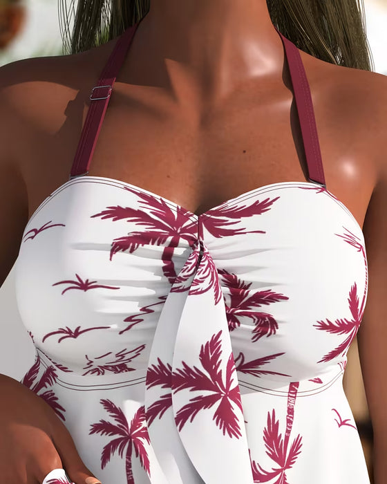 Tankini Palmetre Trykk Svøm Skjørt