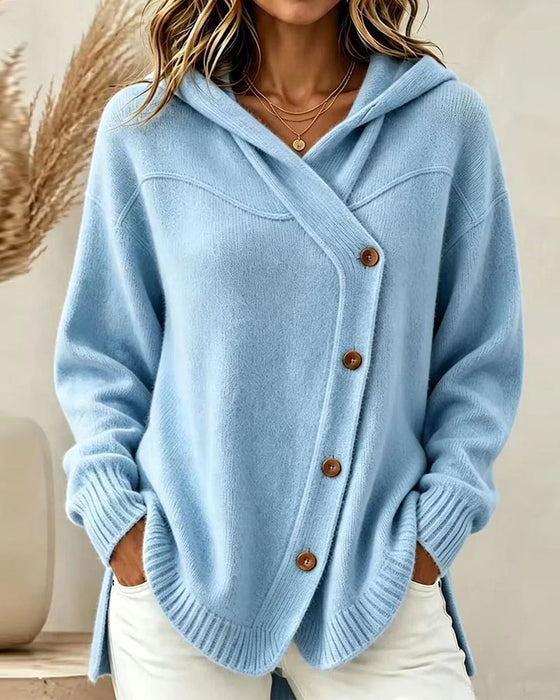 Pullover Kneppet Lang Erm Hette