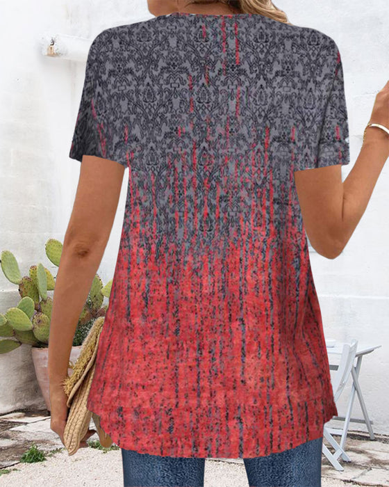 Bluse Falsk To-Del Korteermet Uregelmessig