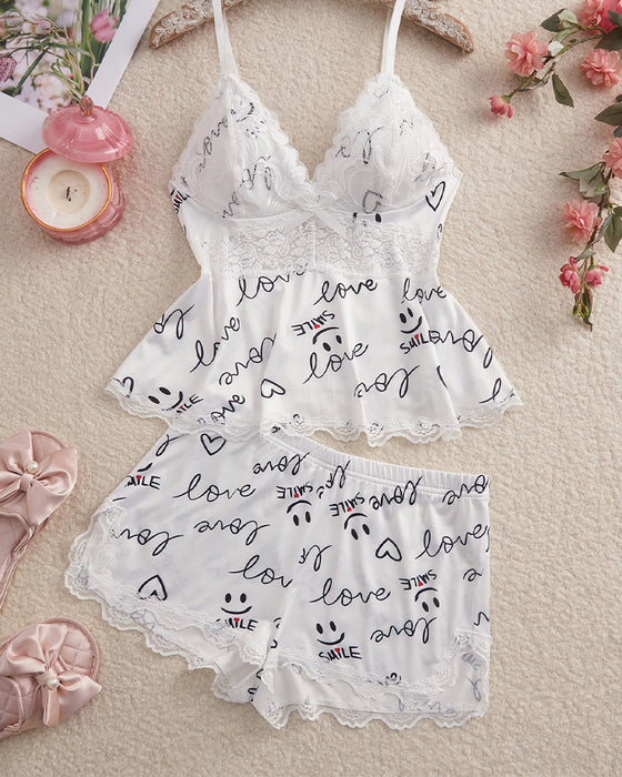 Sett Blonde Lappeteppe Sexy Pyjamas