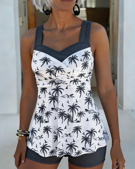 Tankini Skjørt Midje Patchwork