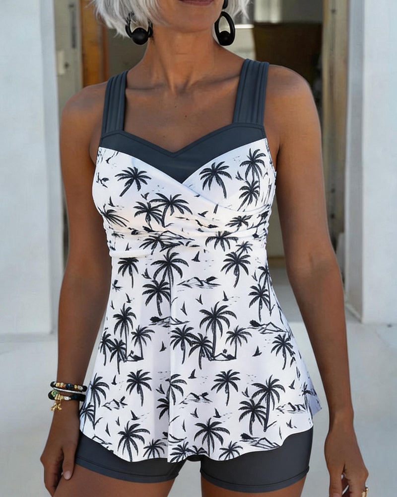 Tankini Skjørt Midje Patchwork