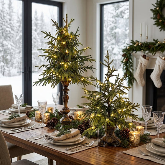 Opplyst bordjulegran