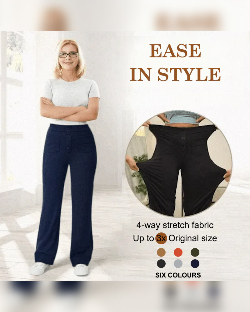 Bukse Høyhalset Knapping Vide Ben