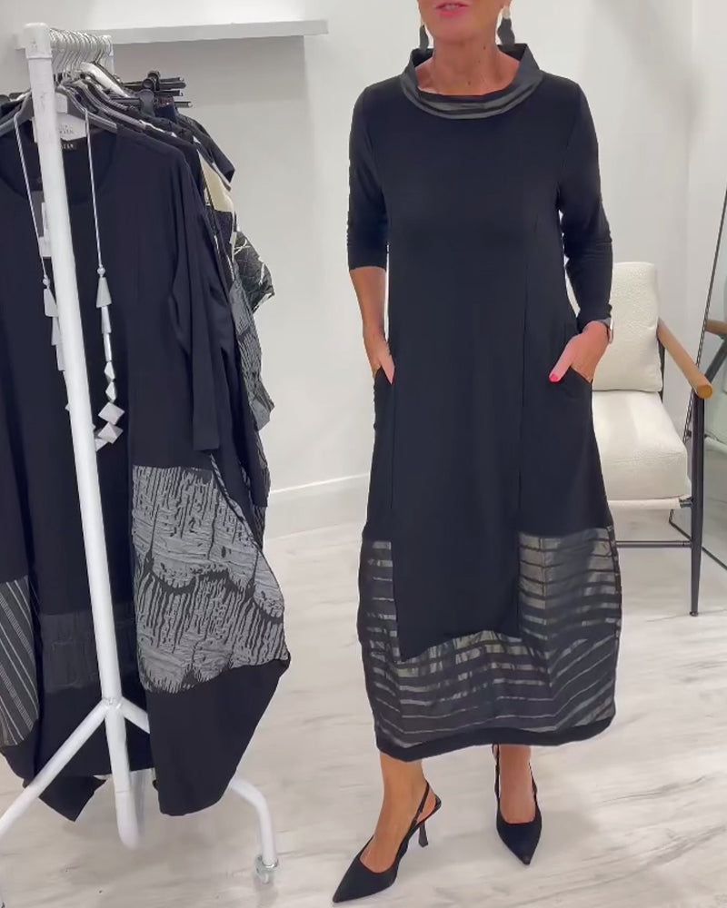 Stilfull Helfarget Kjole Med Sømføyning