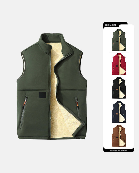 Cardigan Polstret Polar Fleece Åpen Foran