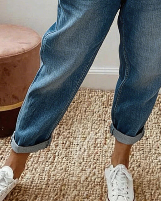 Jeans Casual Retro Distressed