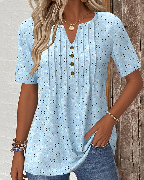 Bluse Casual Ensfarget Uthulet