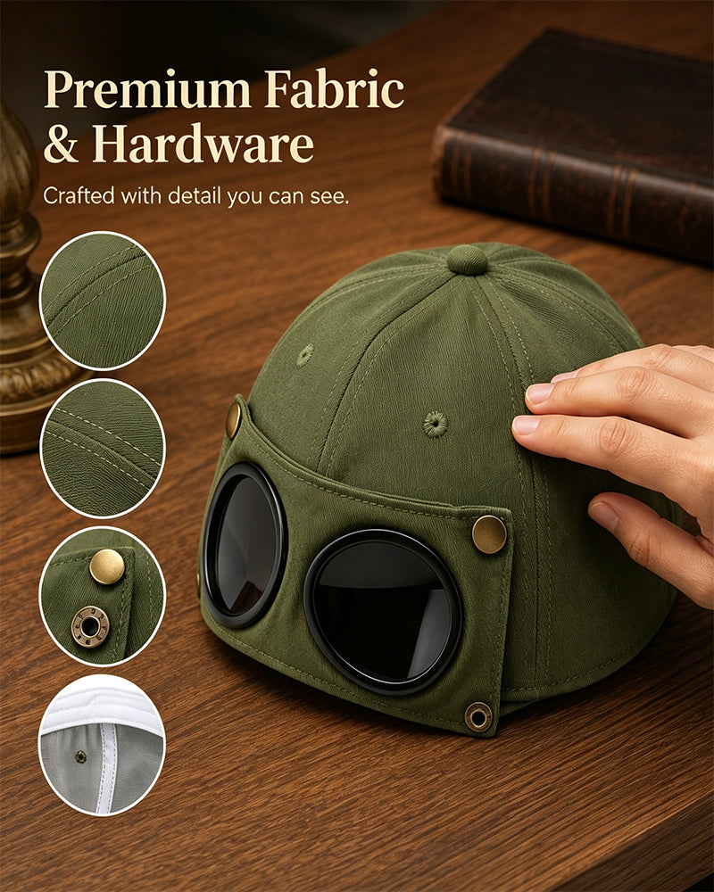 Pilotbaseballcaps Med Avtagbare Goggles – Laget For Gatestil Og Hverdagslooks