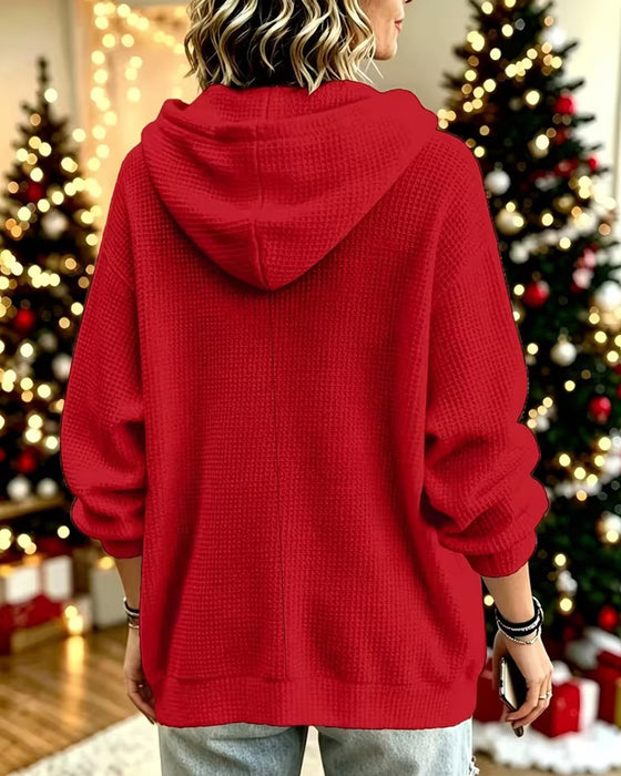 Hoodie Casual Knapp Solid
