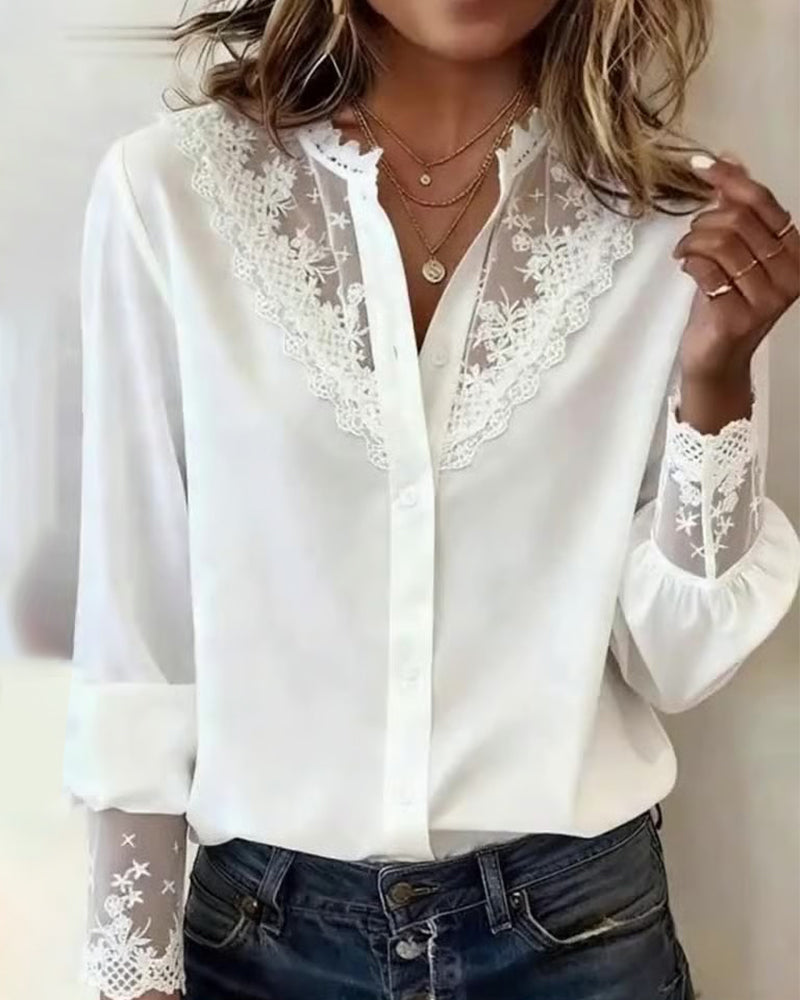 Skjorte Stilfull Og Elegant Lappearbeid