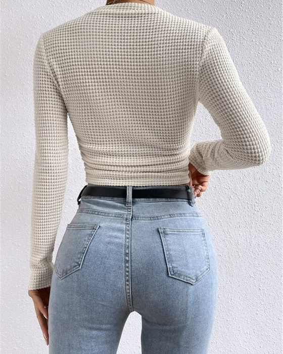 Topp Slim Fit Allsidig Lang Erme