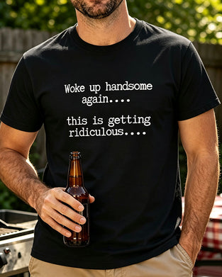 Herre T-Shirt Bokstav Trykk Rund Hals