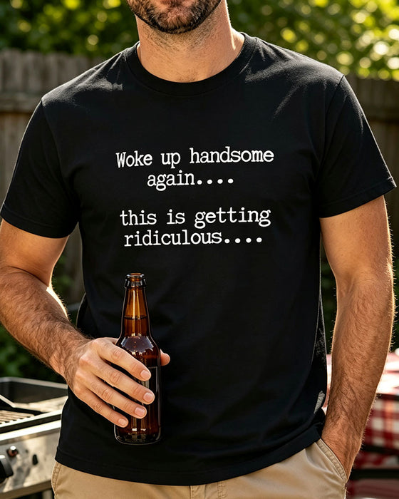 Herre T-Shirt Bokstav Trykk Rund Hals