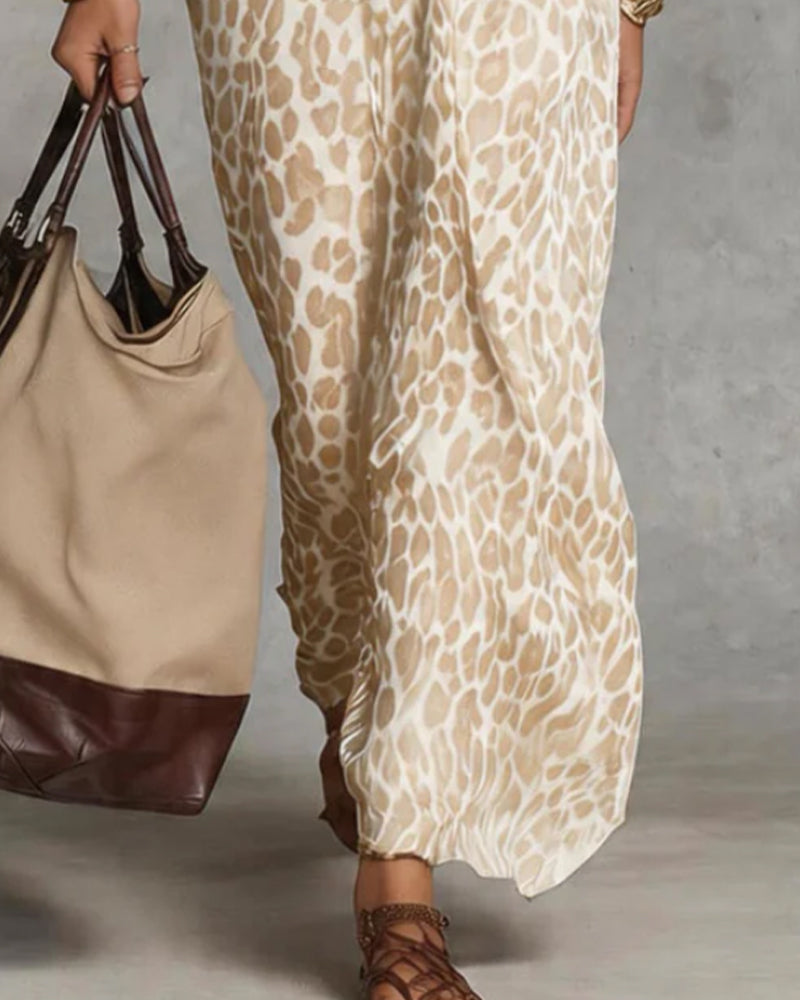 Kjole Tøff Leopard Flaggermus Erme