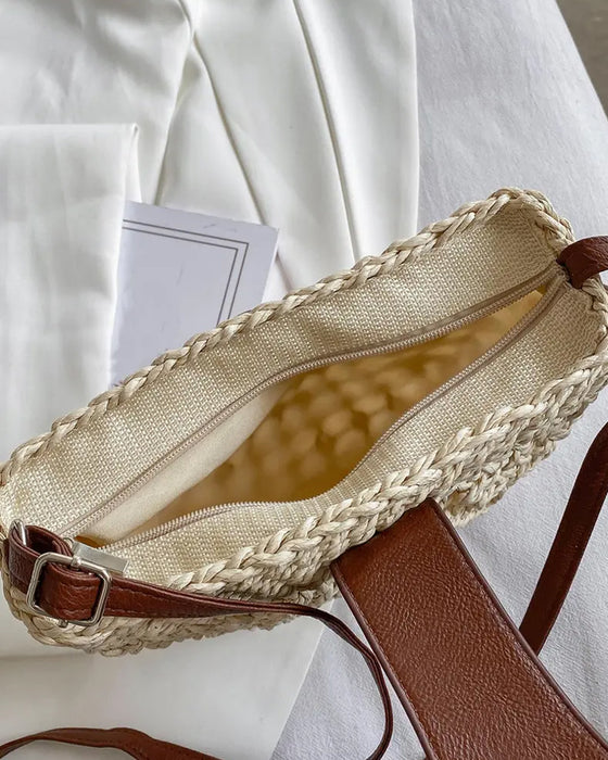 Veske Boho Halvsirkelformet Hul Halmtak
