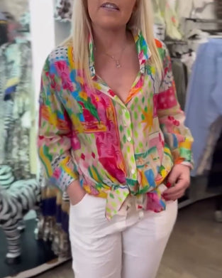 Skjorte Fargerik Stilig Krage