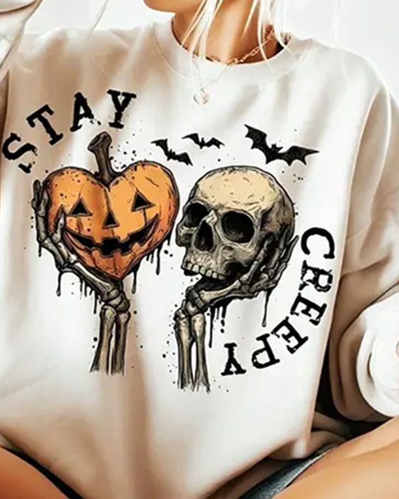 Genser Rund Hals Lang Erme Halloween