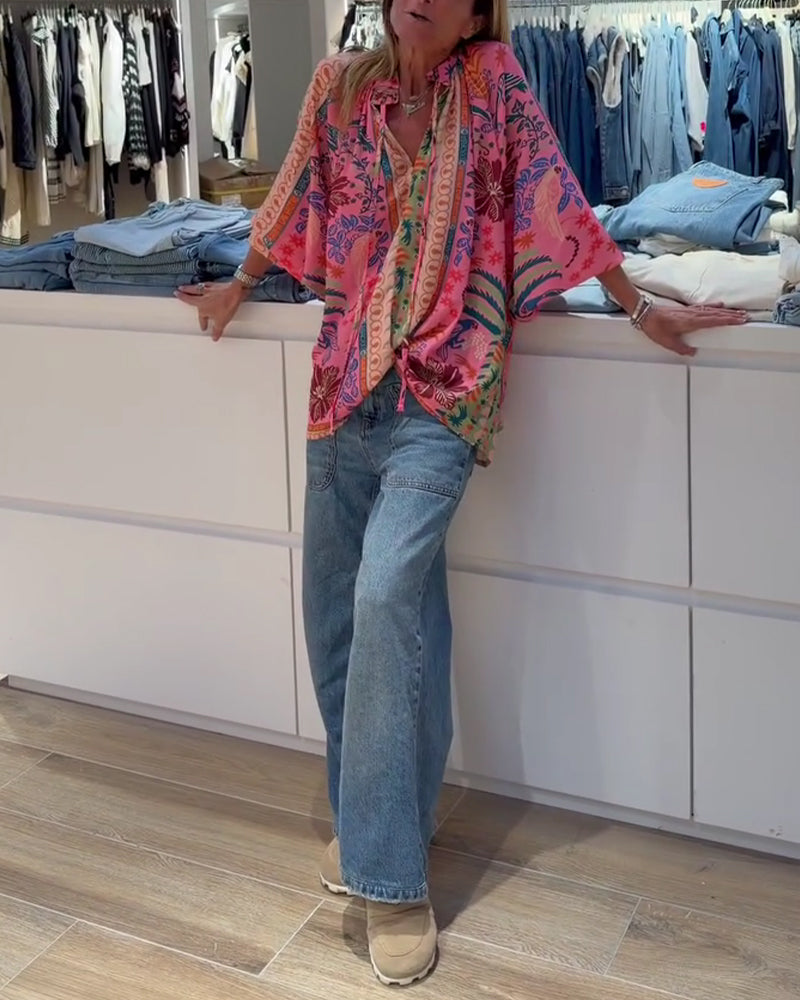 Bluse Bohemisk Trykk