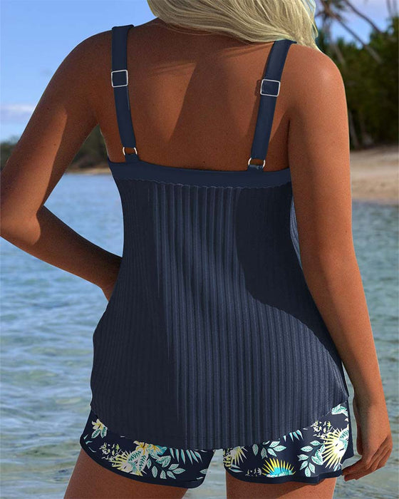 Tankini Stripet Todelt Badeshorts
