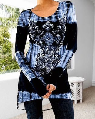 Topp Med Uregelmessig Trykk Og Midjelengde