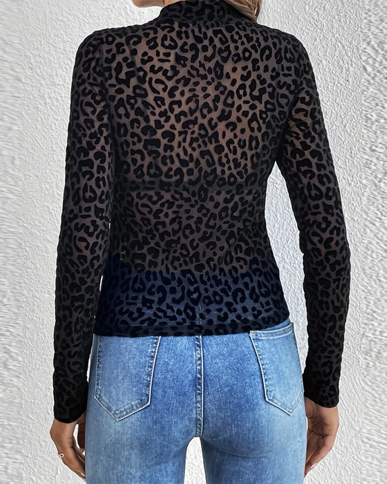 Topp Ståkrage Leopardmønster Nett