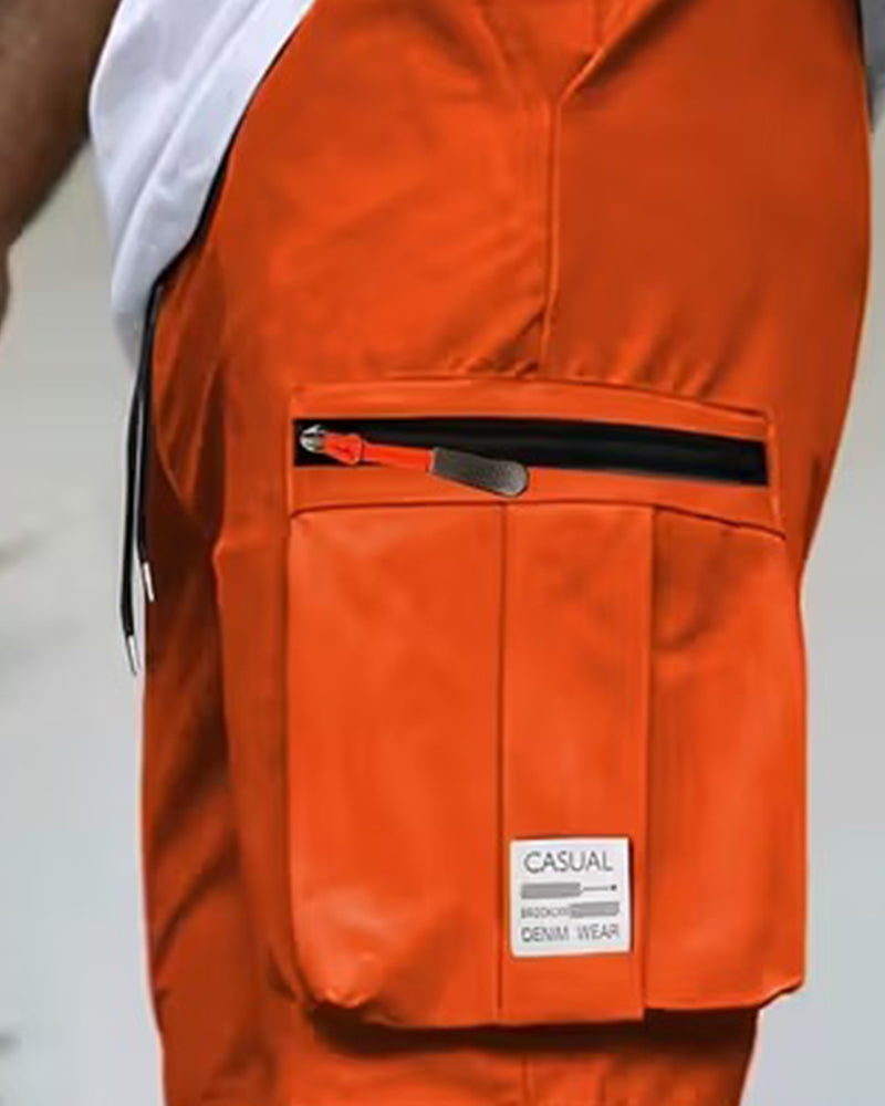 Herrer Bukse Ensfarget Loose Fit Kort Cargo