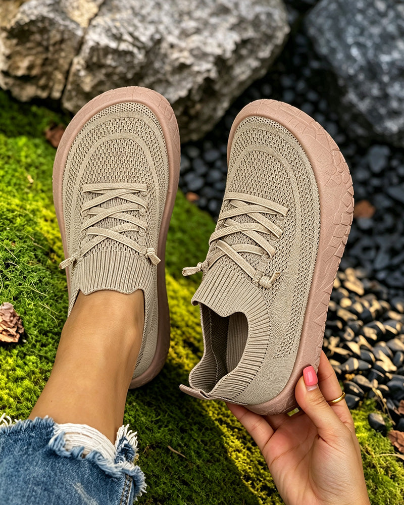 Flat Gå Sneakers Komfort