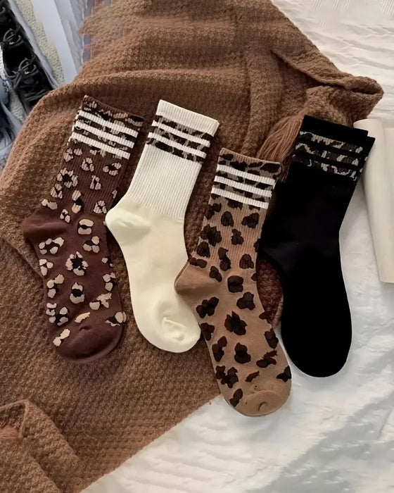 Sokker Leopardmønster Knehøye