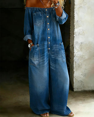 Jumpdress Off-Shoulder Denim Bred-Ben