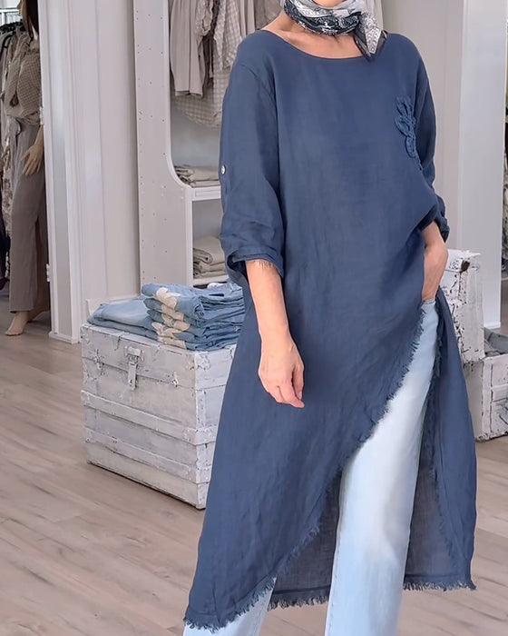 Skjorte Råkanter Sliss Asymmetrisk