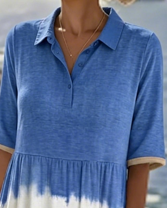 Kjole Gradient Polo Krage Midi