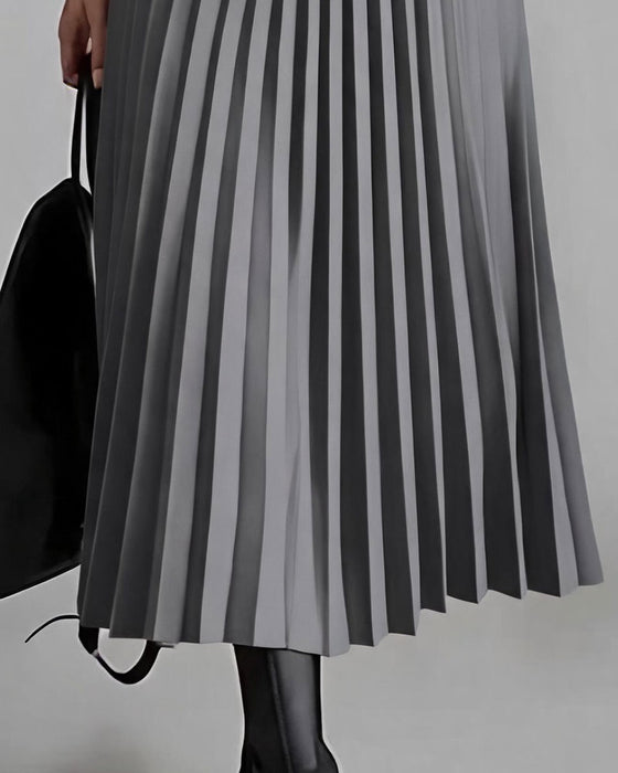 Kjole Patchwork Plissert Midi