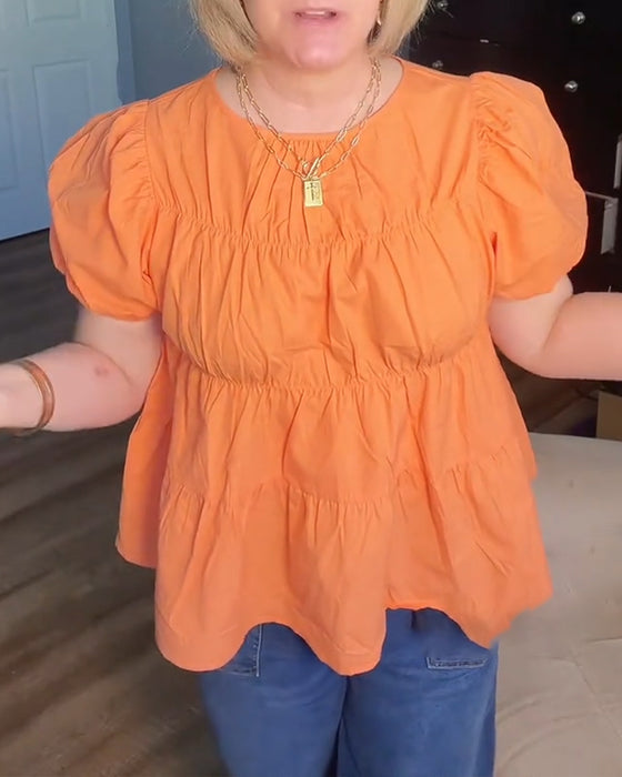 Bluse Pufferme Loose-Fit Rysjet
