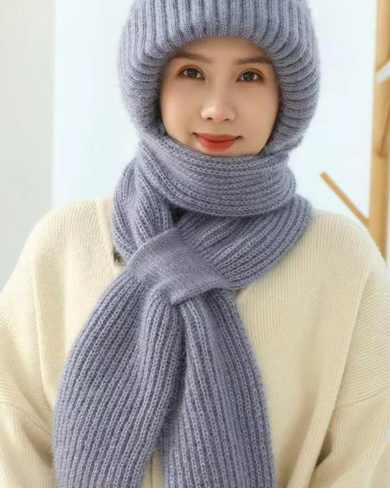 Vinter Allsidig Strikket Hette Skjerf For Kvinner