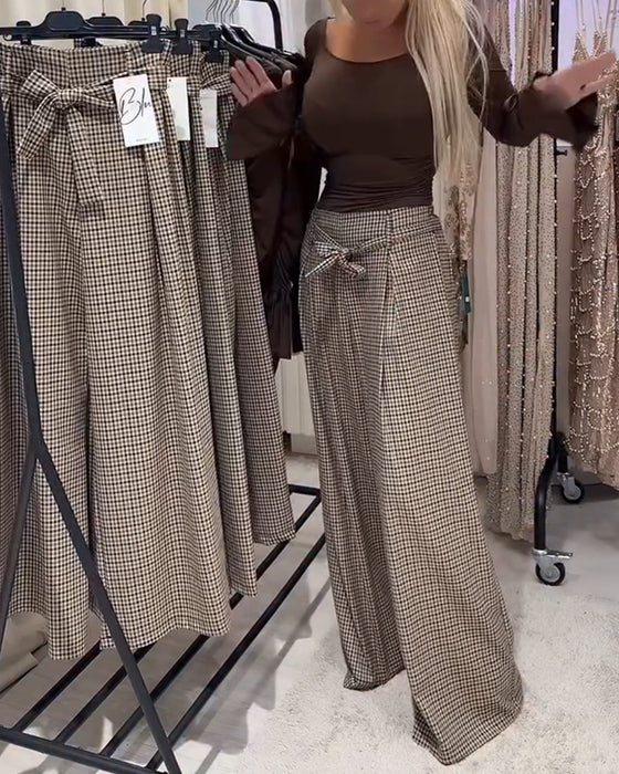 Vid Bukse I Hunde Tenner-Mønster Med ”Old Money”-Stil