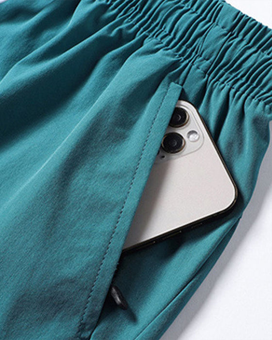 Herrers Avslappede Hurtigtørkende Shorts med Lommeler